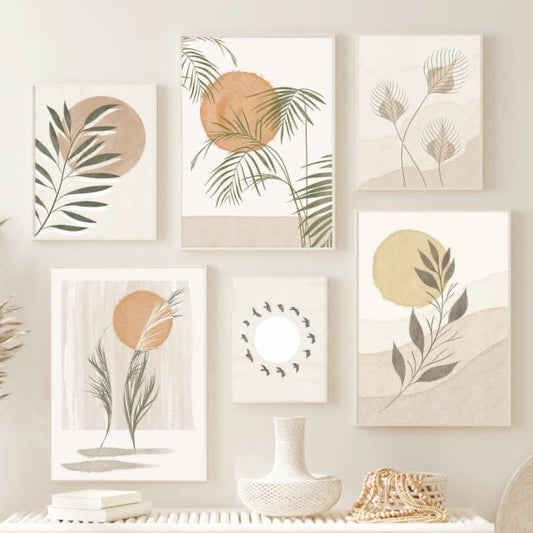 Nature Inspirational Wall Art6- Piece Set - Positive Quotes and Playful Designs