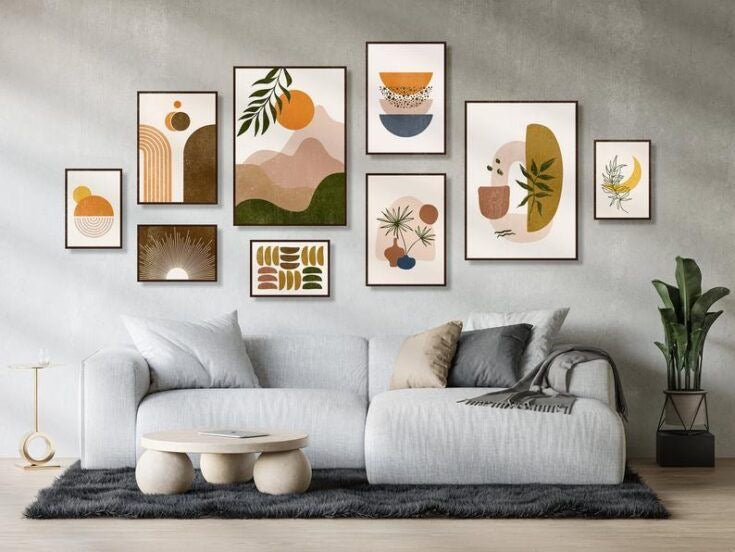 Colorful Inspirational Wall Art9- Piece Set - Positive Quotes and Playful Designs